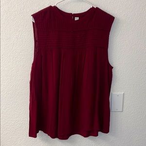 Burgundy sleeveless blouse